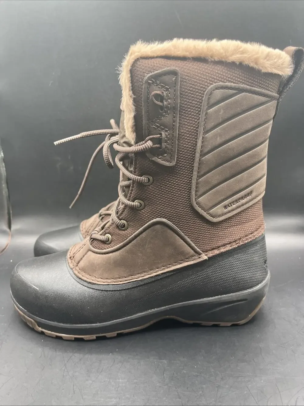 THE NORTH FACE NF0A5G2N MENS CHILKAT V LACE WATERPROOF SNOW BOOT Sz US 8 BROWN